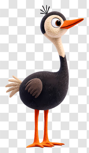 Moa Bird - Cartoon Bird With Orange Beak Transparent PNG