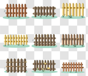 Wooden Fences - Collection Of Wooden Fences Transparent PNG