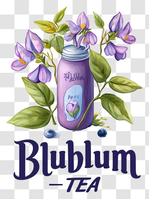 Blublum Tea Logo - Blublum Blueberry Tea Label Transparent PNG