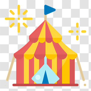 Carnival Circus Tent - Red And Yellow Circus Tent Transparent PNG