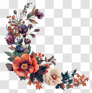 Wedding Corner - Vintage Floral Design Transparent PNG
