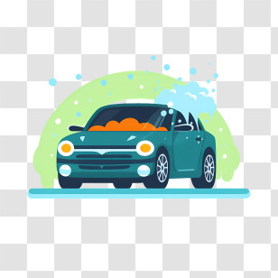 Car Wash - Cartoon Style Car Wash Illustration Transparent PNG