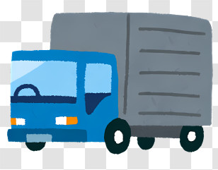 Icon - Blue Cartoon Cargo Truck Illustration Transparent PNG