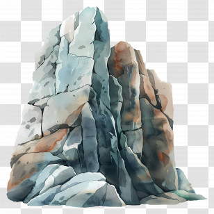 Rock - Beautiful Watercolor Rock Illustration Transparent PNG