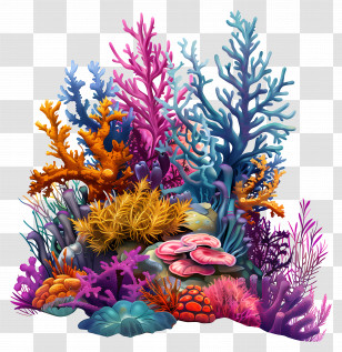 Coral Reefs - Vibrant Coral Reef Transparent PNG