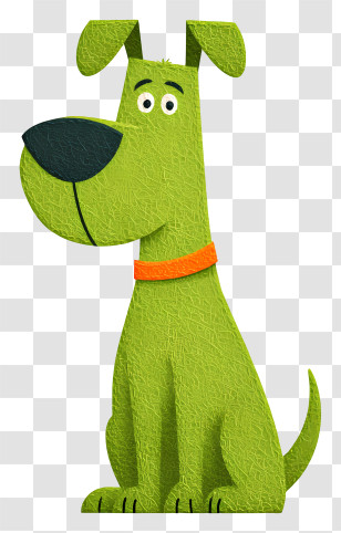 Green Cartoon Dog Sitting - Green Cartoon Dog Transparent PNG