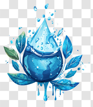 World Water Day - Waterdrop And Leaves Illustration Transparent PNG