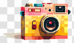 Pixel Camera - Pixelated Retro Camera Design Transparent PNG