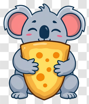 Cute Koala - Koala Holding A Cheese Slice Transparent PNG