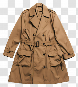 Trench Coat - Brown Trench Coat Transparent PNG