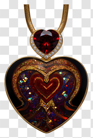 Jewel Decorative Art - Glamorous Heart Pendant Necklace Transparent PNG