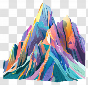 Mountain Animated - Colorful Mountain Range Illustration Transparent PNG