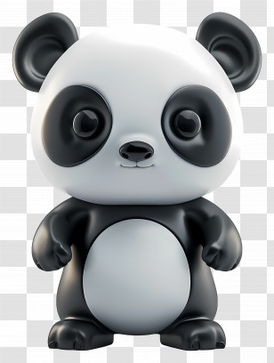 Panda - Adorable Cartoon Panda Figure Transparent PNG
