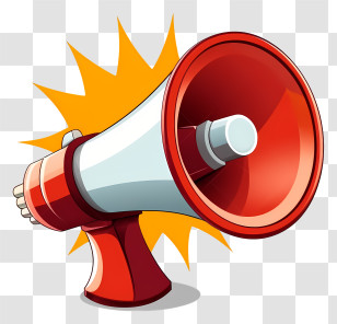 Megaphone - Red Megaphone For Loud Announcements Transparent PNG