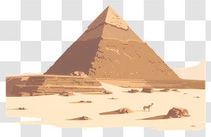Egypt Pyramid - Illustration Of The Great Pyramid In Desert Transparent PNG