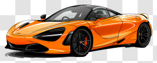 Mclaren 720s - Orange Supercar With Futuristic Design Transparent PNG
