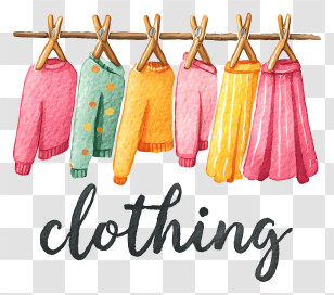 Clothing Logo - Colorful Hanging Children's Clothes Transparent PNG