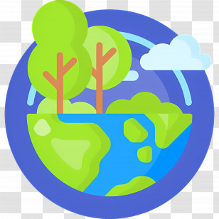 Sustainability - Earth With Trees Icon For Nature Conservation Transparent PNG