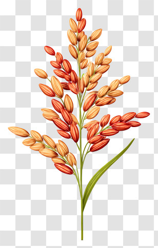 Brown Rice - Golden Rice Plant Illustration Transparent PNG