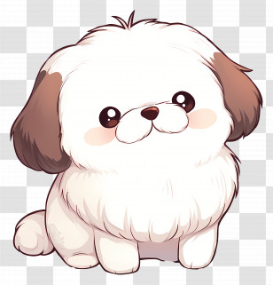 Cute Dog - Adorable Fluffy Dog Illustration Transparent PNG