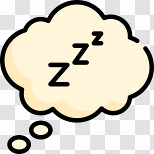 Sleep Zzz - Dreamy Thought Cloud Icon Transparent PNG