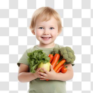 Vegetable
 - Smiling Child Holding Fresh Vegetables Transparent PNG