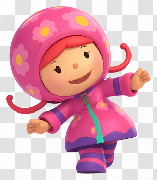 Milli - Animated Girl In Pink Floral Outfit Transparent PNG