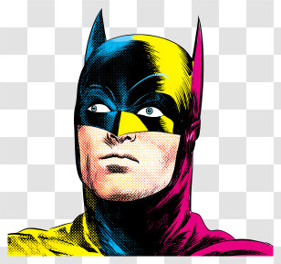 Pop Art Batman - Colorful Comic Hero Portrait Transparent PNG