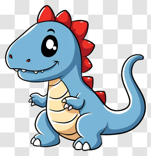 Cartoon Dinosaur - Cute Blue Cartoon Dinosaur Character Transparent PNG