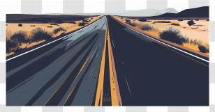 Asphalt Road - Open Desert Road Illustration Transparent PNG