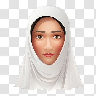 Woman With Veil
 - Elegant Illustration Of A Woman In White Hijab Transparent PNG