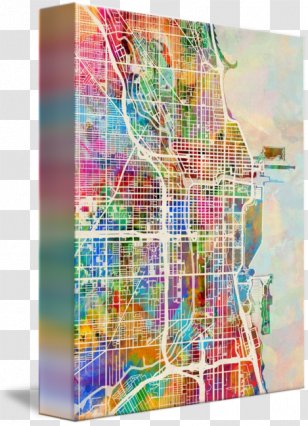 Canvas Entitled Gallery Wrap Modern Art - Chicago City Transparent PNG