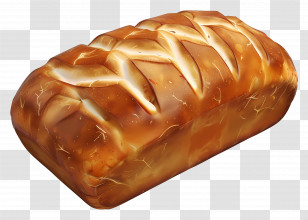 Whole Wheat Bread - Illustration Of Loaf Of Bread With Golden Crust Transparent PNG