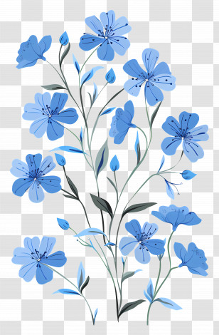 Blue Flowers - Blue Floral Bouquet Illustration Transparent PNG