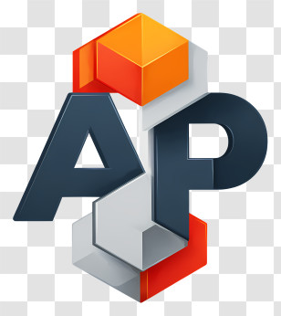 Ap Logo - 3D AP Lettermark Logo Transparent PNG