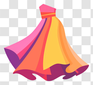 Skirt - Vibrant Colorful Dress Illustration Transparent PNG