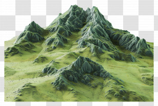 Green Mountain - Mountain Range Landscape Transparent PNG