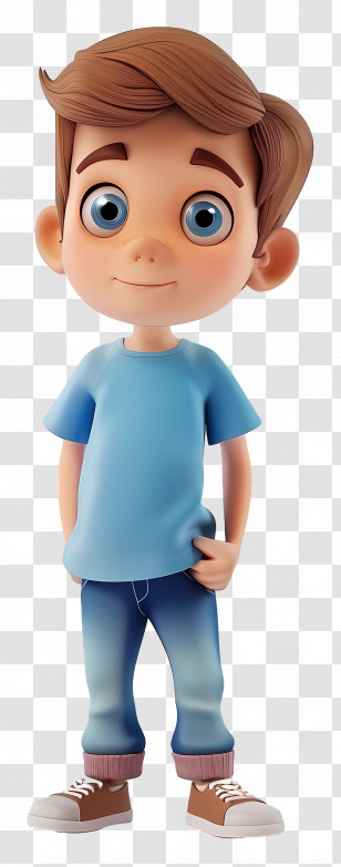 Cartoon Boy - Cartoon Boy In Blue Outfit Illustration Transparent PNG