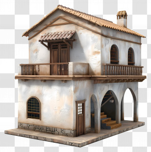 Old Indian House - Traditional Two-Story House With Rustic Architecture Transparent PNG