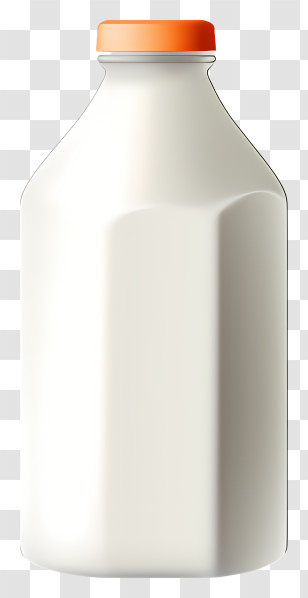 Milk Jug - Milk Bottle With Orange Cap Transparent PNG
