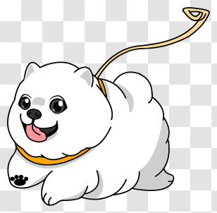 Small White Dog - Cute Dog On A Leash Transparent PNG