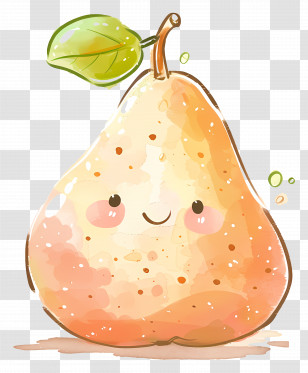 Cartoon Pear - Smiling Pear Cartoon Illustration Transparent PNG