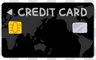 Clipart - Black Credit Card Transparent PNG