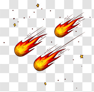 Meteor Shower - Fireballs In Space Illustration Transparent PNG
