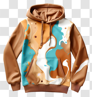 Hoodie - Abstract Print Colorful Hoodie Transparent PNG