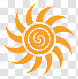 Sun Logo - Orange Sun Symbol With Spiral Design Transparent PNG