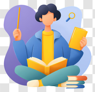 Faceless Teacher - Book Reader With Magnifier Transparent PNG