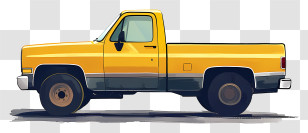 Pickup Truck - Classic Yellow Pickup Truck Design Transparent PNG