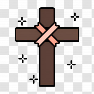 Christian Cross - Cross With Ribbon For Religious Symbolism Transparent PNG
