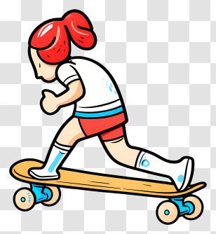 Girl Skateboarding - Person Skateboarding In Red Shorts Transparent PNG